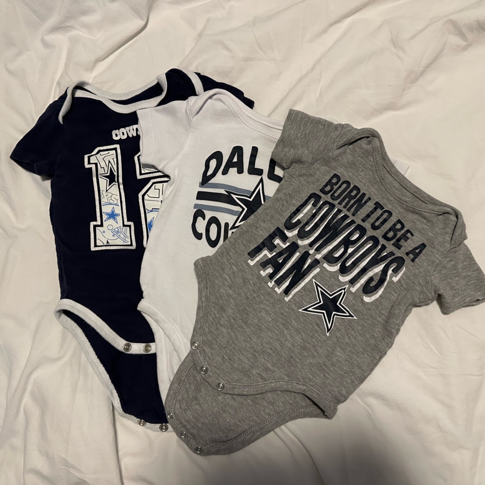 Dallas Cowboys Baby Onesies (3 items)